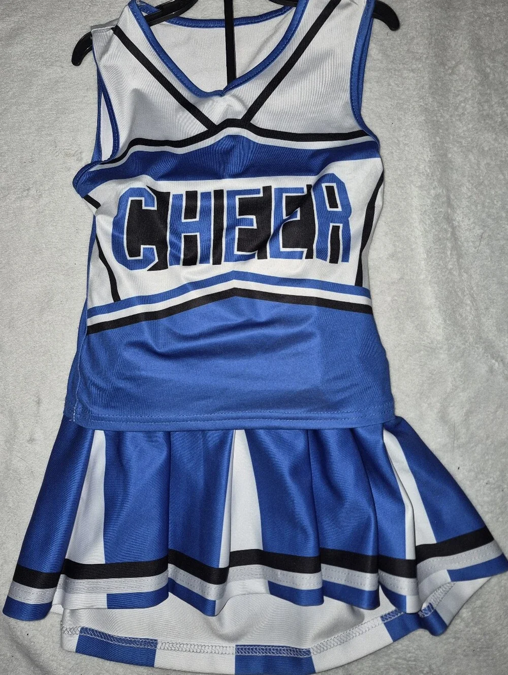 NWOT Girls Royal Blue Cheerleader Costume Uniform Set Sz L (7-8) NEW